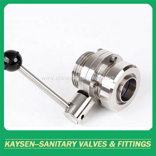 3A/ISO/IDF Hygienic Male/Nut Butterfly Valve